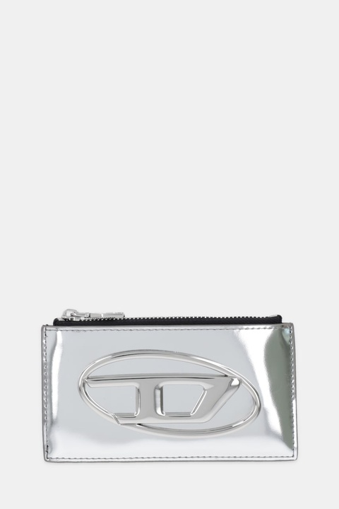 Diesel portfel skórzany 1DR 1DR CARD HOLDER III damski kolor srebrny X10270.PS202 - zdjęcie produktu nr 1
