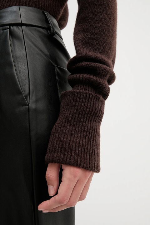 Sandro Ferrone sweter wełniany damski kolor brązowy lekki S9YBFNOCE - zdjęcie produktu nr 2