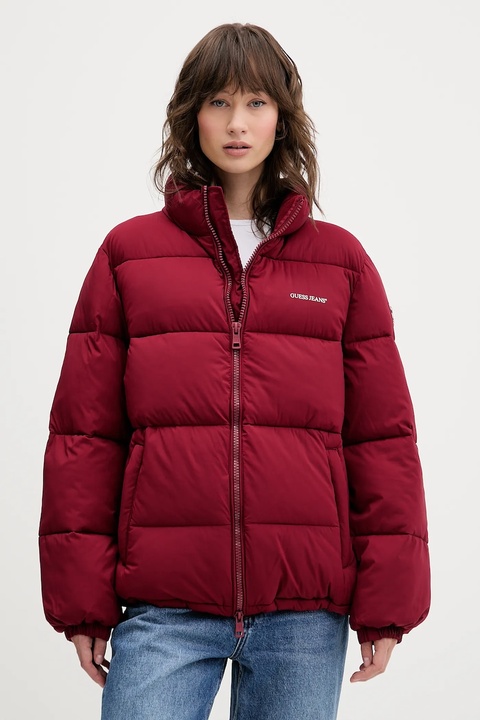 Guess Jeans kurtka damska kolor bordowy W4BL21 WGII2 - zdjęcie produktu nr 1