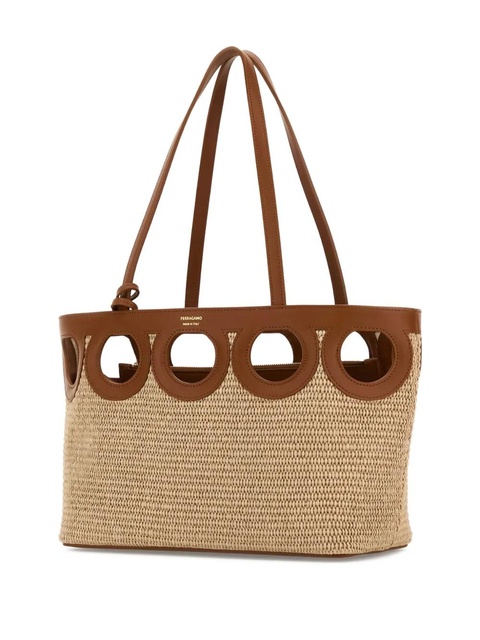 Ferragamo open-top cut-out tote bag - Brown - zdjęcie produktu nr 2