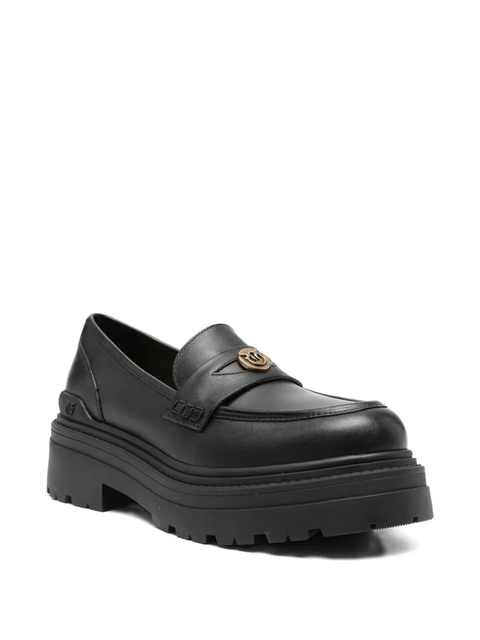 PINKO logo-plaque platform loafers - Black - zdjęcie produktu nr 2