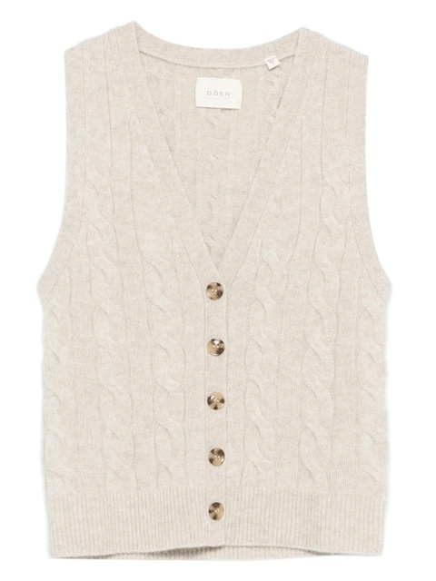 DÔEN cable-knit button vest - Neutrals - zdjęcie produktu nr 1