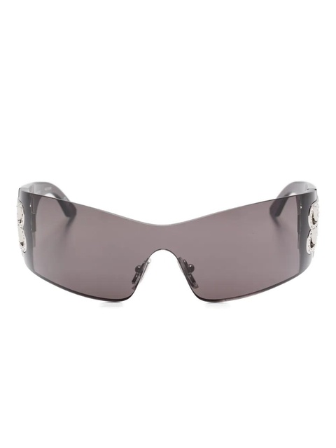 Balenciaga Eyewear crystal-embellished shield sunglasses - Black - zdjęcie produktu nr 1