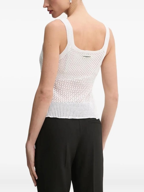 PINKO open-knit scallop-hem top - White - zdjęcie produktu nr 2