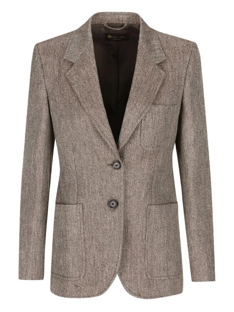 Loro Piana herringbone-pattern blazer - Brown - zdjęcie produktu nr 1