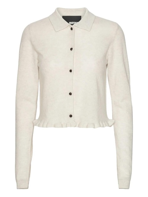 ROTATE BIRGER CHRISTENSEN ruffled-hem cardigan - Grey - zdjęcie produktu nr 1