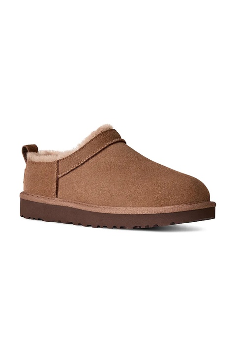 UGG kapcie zamszowe Classic Micro kolor brązowy 1173891.RYK - zdjęcie produktu nr 2
