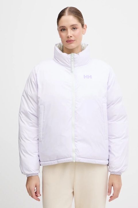 Helly Hansen kurtka dwustronna YU 23 REVERSIBLE PUFFER damska kolor zielony zimowa oversize 54061 - zdjęcie produktu nr 1