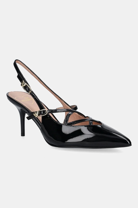 Love Moschino szpilki skórzane kolor czarny JA10287G1NIH0000 - zdjęcie produktu nr 1