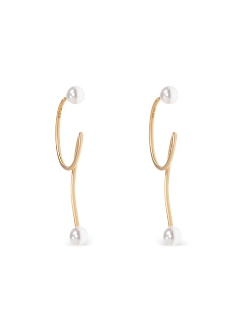 Cult Gaia Tazia pearl-embellished twisted hoop earrings - Gold - zdjęcie produktu nr 1