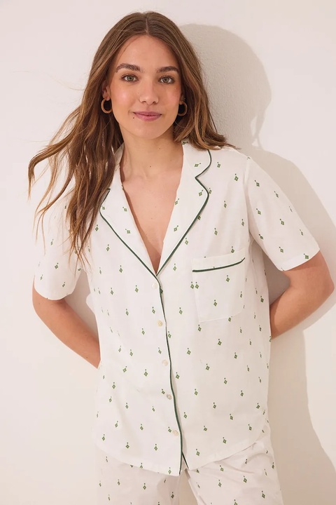 women'secret piżama bawełniana damska kolor biały bawełniana 3599200 - zdjęcie produktu nr 2