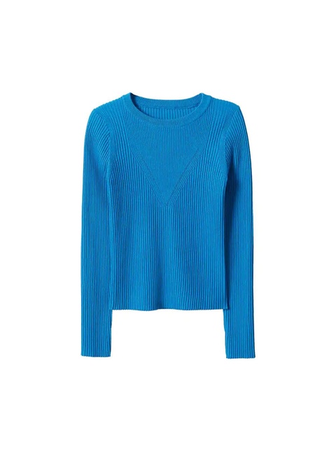 Sweter dzianinowy prążkowany - zdjęcie produktu nr 1