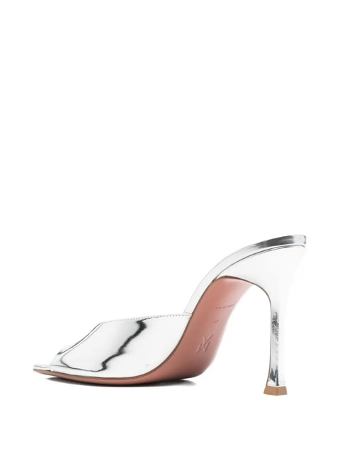 Amina Muaddi 95mm Alexa leather sandals - Silver - zdjęcie produktu nr 2