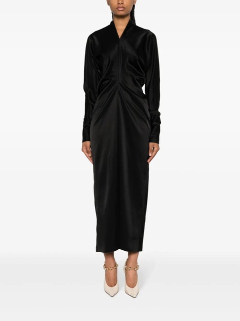 Lanvin satin draped midi dress - Black - zdjęcie produktu nr 2