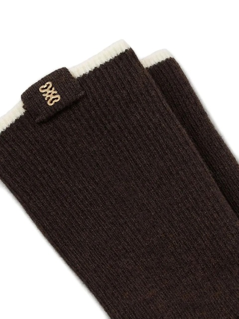 SANDRO two-tone ribbed socks - Brown - zdjęcie produktu nr 2