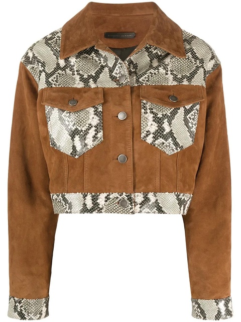 Giuseppe Zanotti snakes-panelled jacket - Brown - zdjęcie produktu nr 1