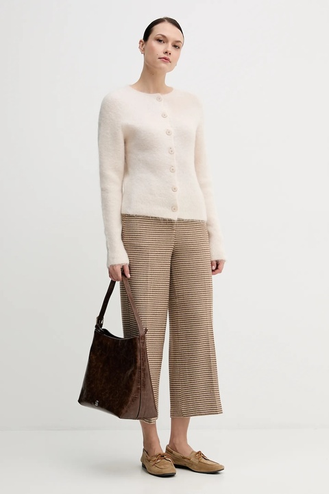 Sandro Ferrone kardigan z dodatkiem alpaki damski kolor beżowy S9YBFNESPOLO - zdjęcie produktu nr 2