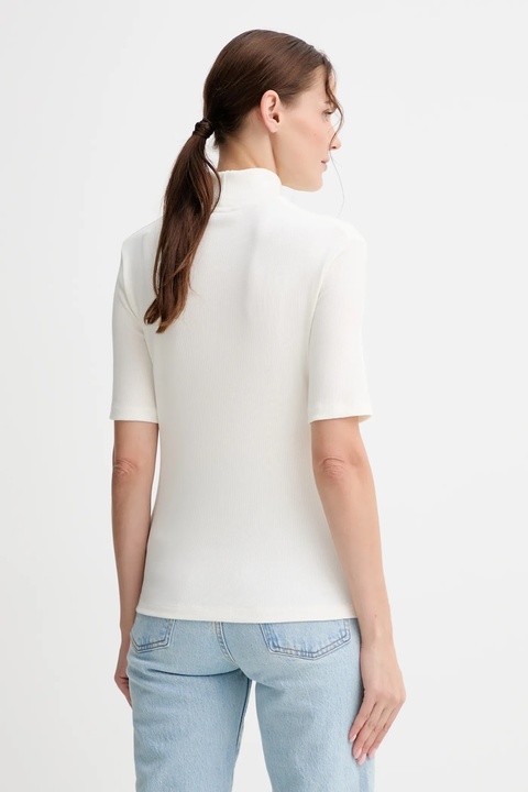 Marc O'Polo t-shirt damski kolor beżowy z półgolfem M08207651177 - zdjęcie produktu nr 2