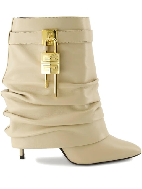Givenchy 90mm Shark Lock Stiletto leather boots - Neutrals - zdjęcie produktu nr 1