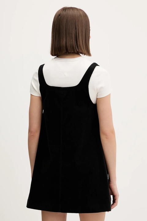 Tommy Jeans sukienka bawełniana kolor czarny mini rozkloszowana DW0DW22463 - zdjęcie produktu nr 1