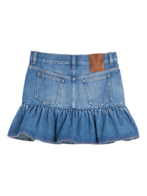 Valentino Garavani ruffled denim mini skirt - Blue - zdjęcie produktu nr 2