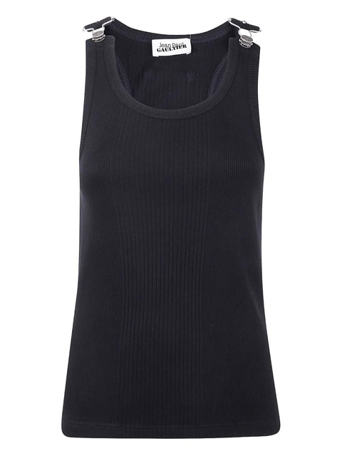 Jean Paul Gaultier buckles logo-engraved button top - Black - zdjęcie produktu nr 2