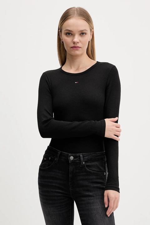 Tommy Jeans longsleeve 2-pack damski kolor czarny DW0DW17716 - zdjęcie produktu nr 1