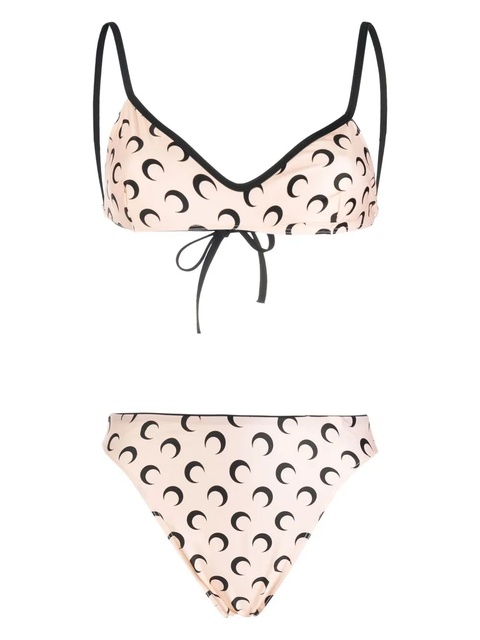 Marine Serre Crescent Moon-print bikini - Neutrals - zdjęcie produktu nr 1