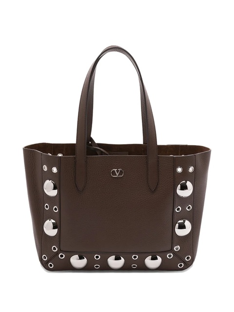 Valentino Garavani metallic-eyelet leather tote bag - Brown - zdjęcie produktu nr 1