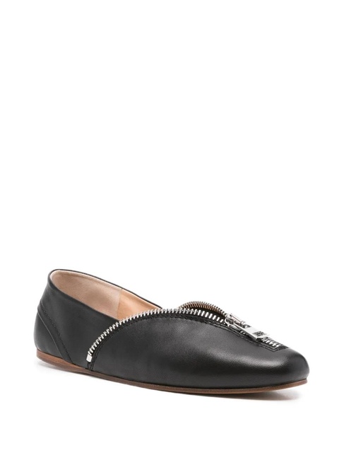 JW Anderson zip-detail leather ballet flats - Black - zdjęcie produktu nr 2
