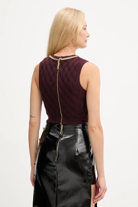Elisabetta Franchi top kolor bordowy TK60B56E2 - zdjęcie produktu nr 1