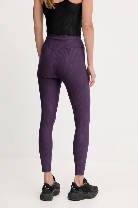 adidas Performance legginsy treningowe Optime damskie kolor fioletowy z nadrukiem JX3126 - zdjęcie produktu nr 2