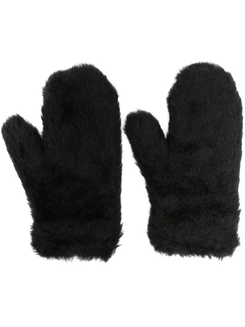 Max Mara teddy-effect gloves - Black - zdjęcie produktu nr 1