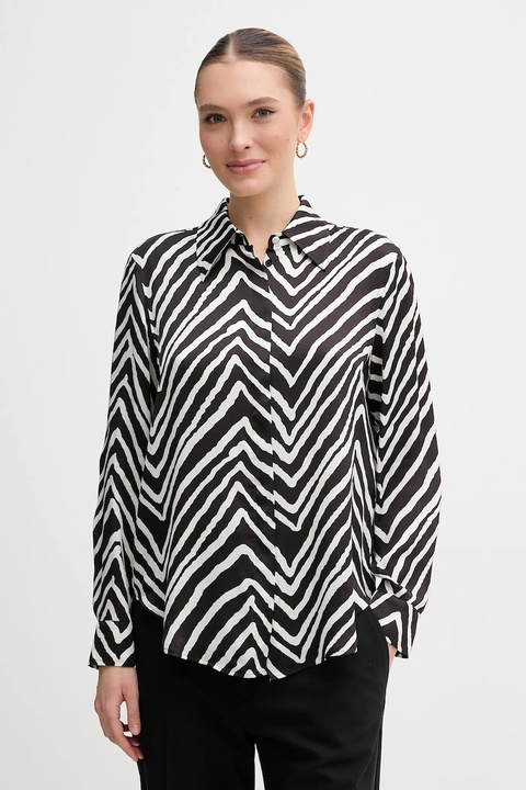 Marc Aurel koszula damska kolor czarny relaxed z kołnierzykiem klasycznym 6278-1000-24781 - zdjęcie produktu nr 1