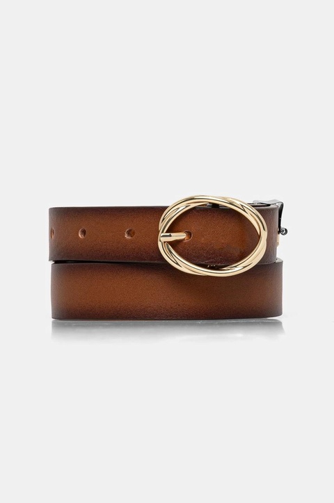 Tommy Hilfiger pasek skórzany damski kolor brązowy AW0AW17252 - zdjęcie produktu nr 1