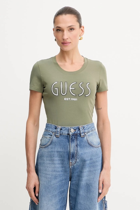Guess t-shirt damski kolor zielony W5YI05 J1314 - zdjęcie produktu nr 1