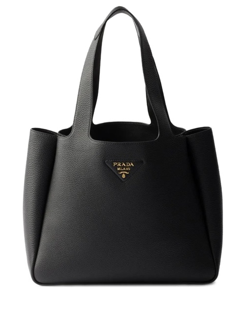 Prada medium leather tote bag - Black - zdjęcie produktu nr 1