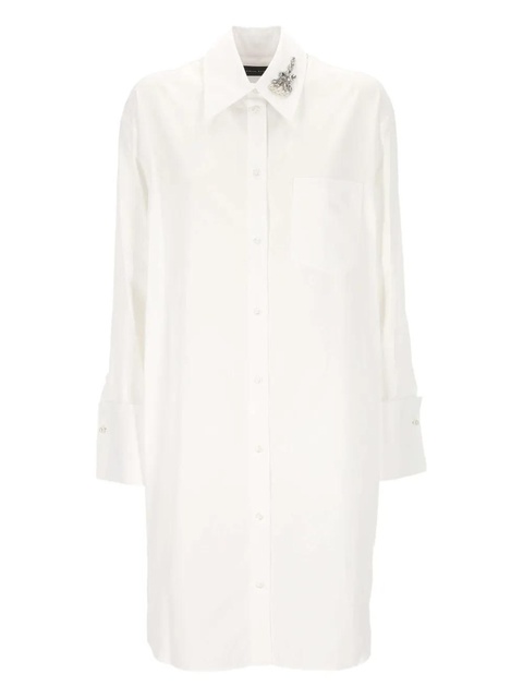Simone Rocha crystal-embellished long shirt - White - zdjęcie produktu nr 1