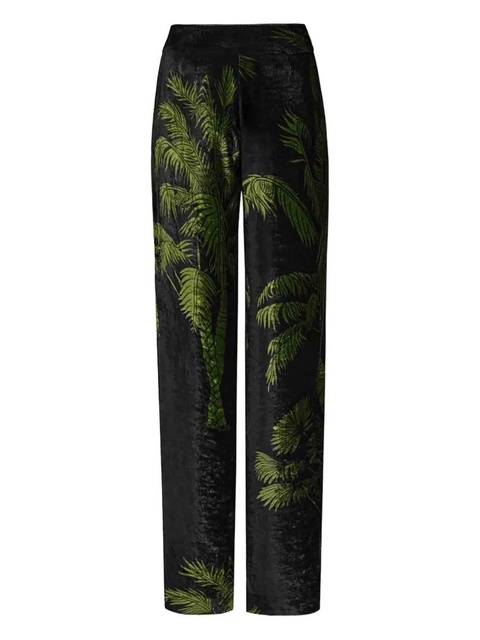 Johanna Ortiz palm-tree print trousers - Black - zdjęcie produktu nr 1
