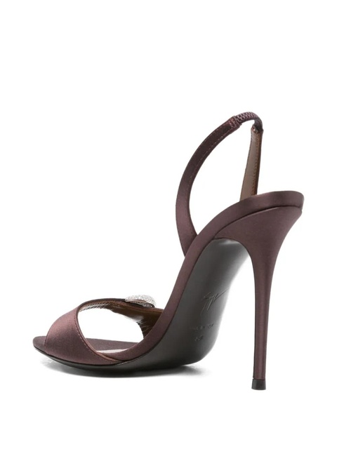 Giuseppe Zanotti 100mm slingback embellished heeled sandals - Brown - zdjęcie produktu nr 2