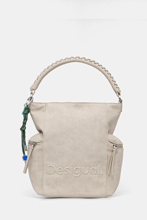 Desigual plecak HALF LOGO ARICA PIE damski kolor beżowy mały gładki 25WAKP30 - zdjęcie produktu nr 1