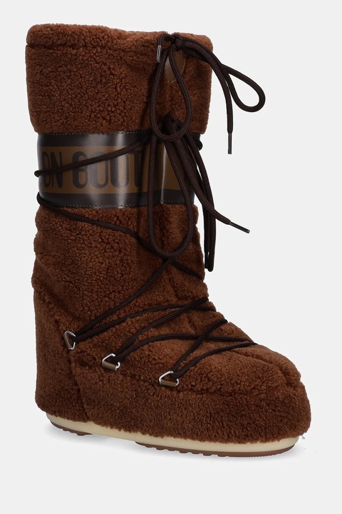 Moon Boot śniegowce MB ICON FLEECE kolor brązowy 80D1403080 M004 - zdjęcie produktu nr 1