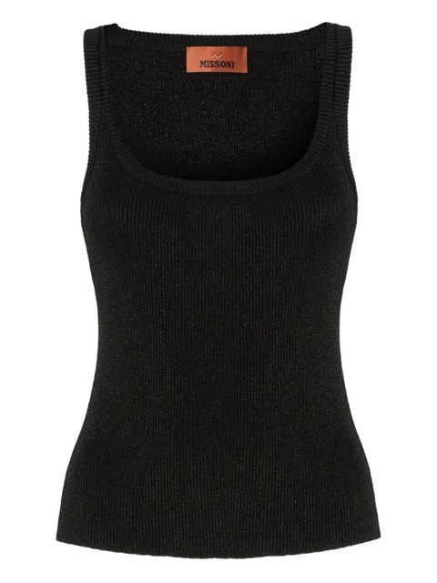 Missoni ribbed scoop-neck top - Black - zdjęcie produktu nr 1