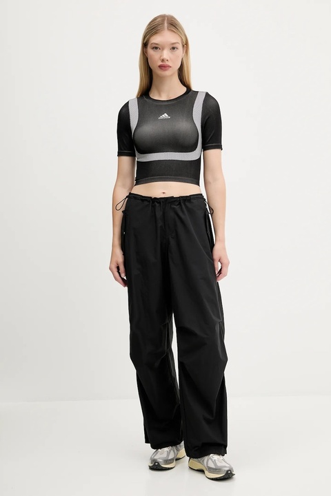adidas Originals t-shirt Seamless Techfit Baby Tee damski kolor czarny JV7159 - zdjęcie produktu nr 1