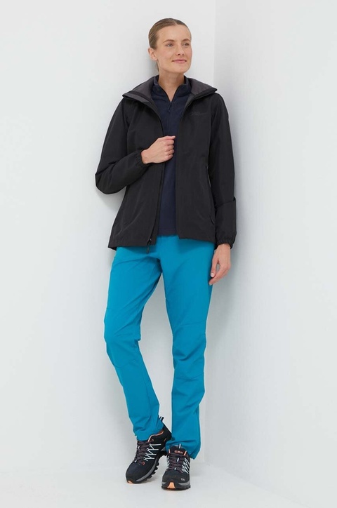 Jack Wolfskin bluza sportowa Taunus kolor granatowy gładka 1709532 - zdjęcie produktu nr 2