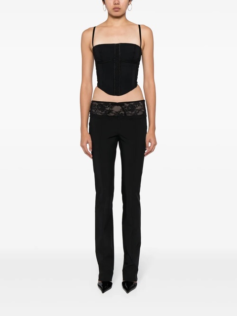 Blumarine lace-detail tapered trousers - Black - zdjęcie produktu nr 2