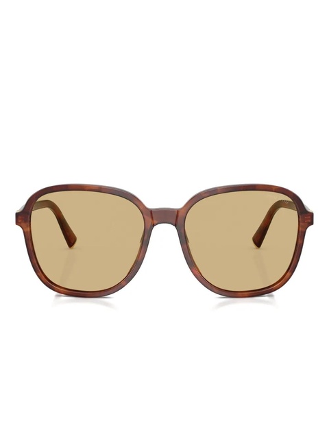 Miu Miu Eyewear logo geometric sunglasses - Brown - zdjęcie produktu nr 1