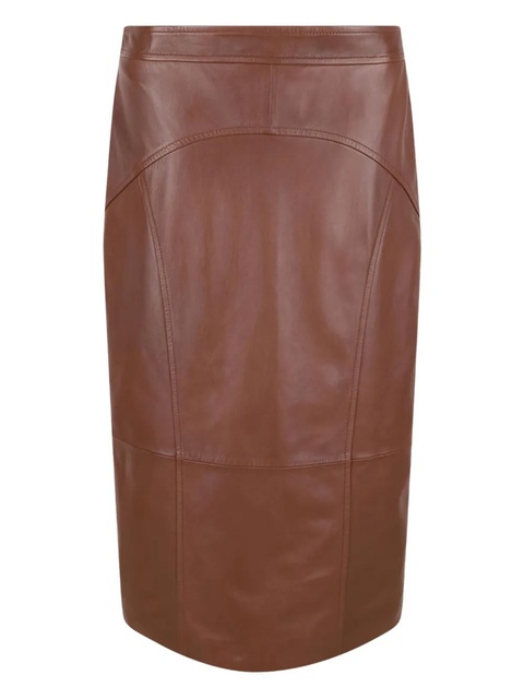 Max Mara panelled leather midi skirt - Brown - zdjęcie produktu nr 1