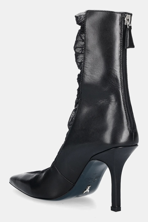 Patrizia Pepe botki skórzane damskie kolor czarny na szpilce 2Y0020 V038 K103 - zdjęcie produktu nr 1