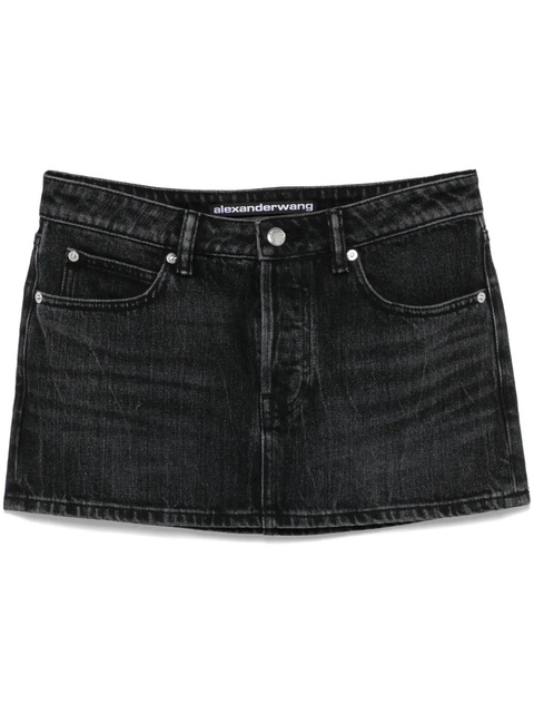 Alexander Wang crystal denim mini skirt - Black - zdjęcie produktu nr 1